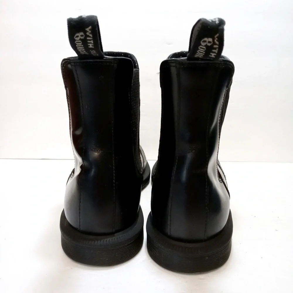 Doc Martens Flora Chelsea Black Leather Boots - Women's Size US 8 / UK 6 - Picture 7 of 12